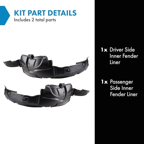 Image of TRQ Inner Fender Liner Set Compatible with 2009-2010 Kia Optima KI1248116 KI1249116