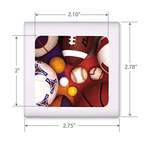 Plug In Dimmable Led Night Light With Dusk To Dawn Auto Sensor, Adjustable Brightness, Warm Light, Auto On-Off Nightlight For Bathroom, Hallway, Nursery, Bedrooms - Sports Balls #TOP2