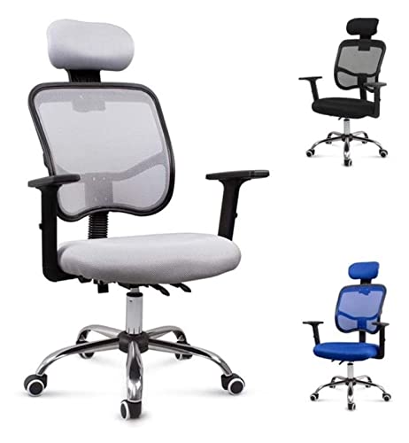NATWEE Bürostuhl Ergonomischer Drehstuhl, Netz-Bürostuhl, Leder, hohe Rückenlehne, Drehstuhl, Arbeitsstuhl, Spielstuhl, Stuhl (Farbe: Grau 2) It's so Kind of You