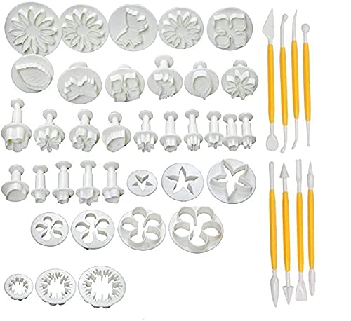 SYGA 33 Pieces Flower Fondant Cake Sugarcraft Decorating Kit Cookie Mould with 8 Bon Fondant for Cake-image-21