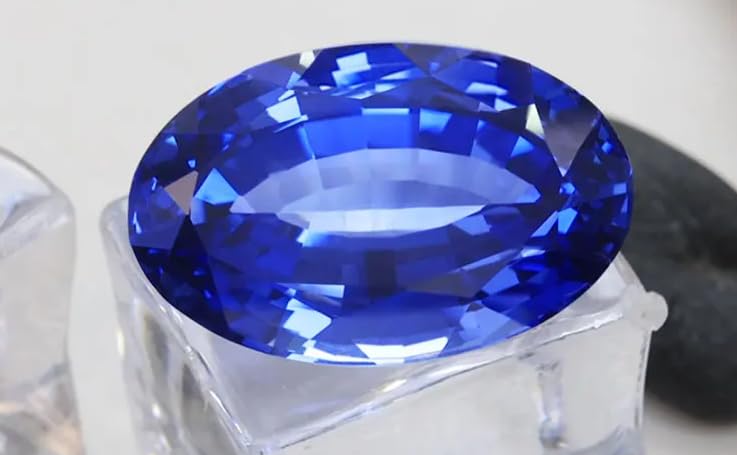 Image of Real Blue Sapphire Stone Original Certified Natural Indraneelam Nilmani Stone A1 Grade Genuine Rashi Ratan Neelam Gems Perfect Oval Shape Nilam नीलम रत्न ओरिजिनल सीलोन नीलमणि रत्न सर्टिफाइड