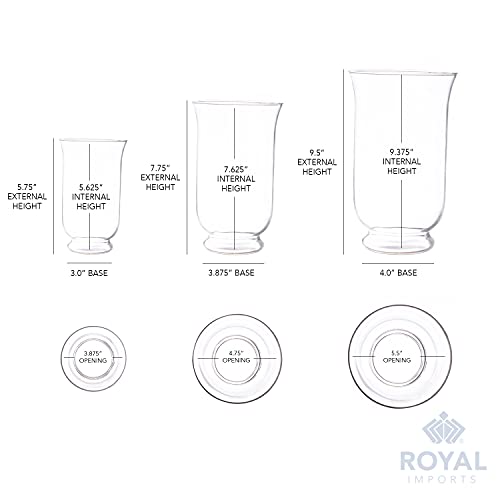 Royal Imports suporte de vela de pirulito de furacão, vaso de flor de vidro transparente, planta de
