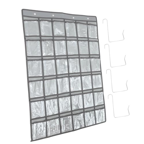 HEALLILY Organizador de almacenamiento para colgar en la pared con bolsillos para teléfonos celulares y calculadoras, tela no tejida, tabla de bolsillo para colgar en el aula y dormitorio, bolsa de