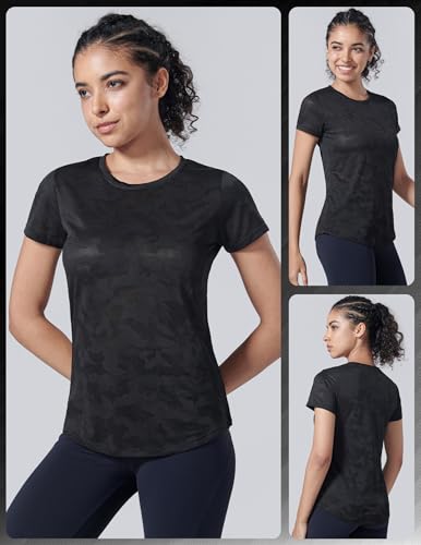 Image of 5 Pack Women's Quick Dry Short Sleeve T Shirts, Athletic Workout Tee Tops for Gym Yoga Running