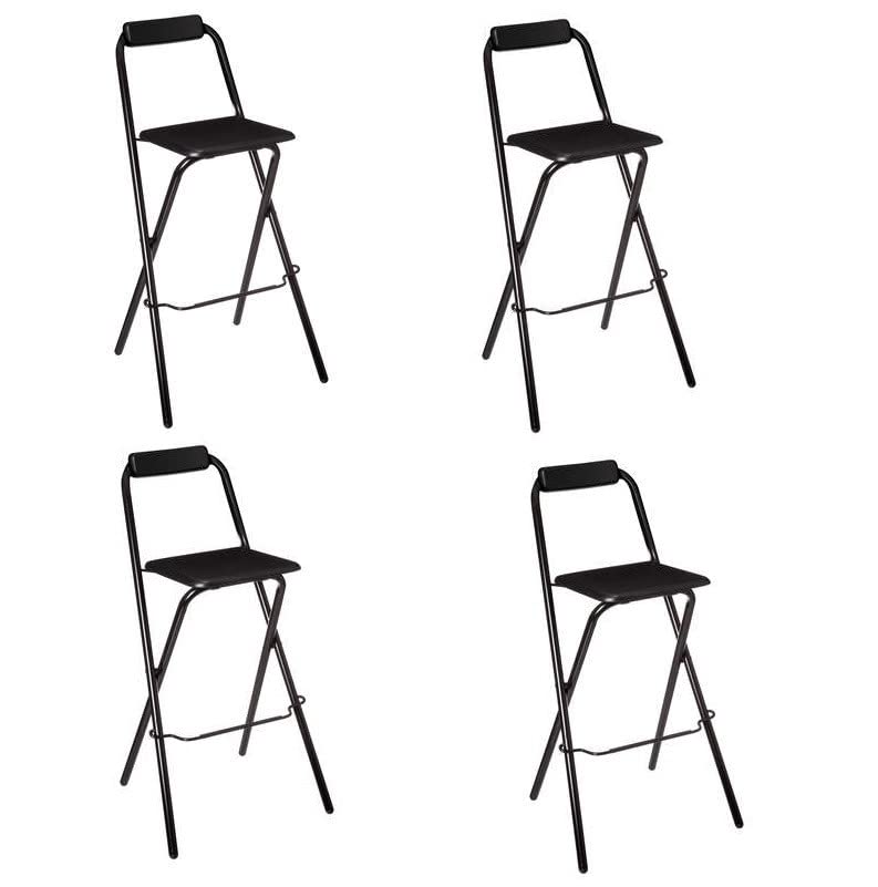 AC-Déco Chaise De Bar Pliable - Lot De 4 - Noir - Louna