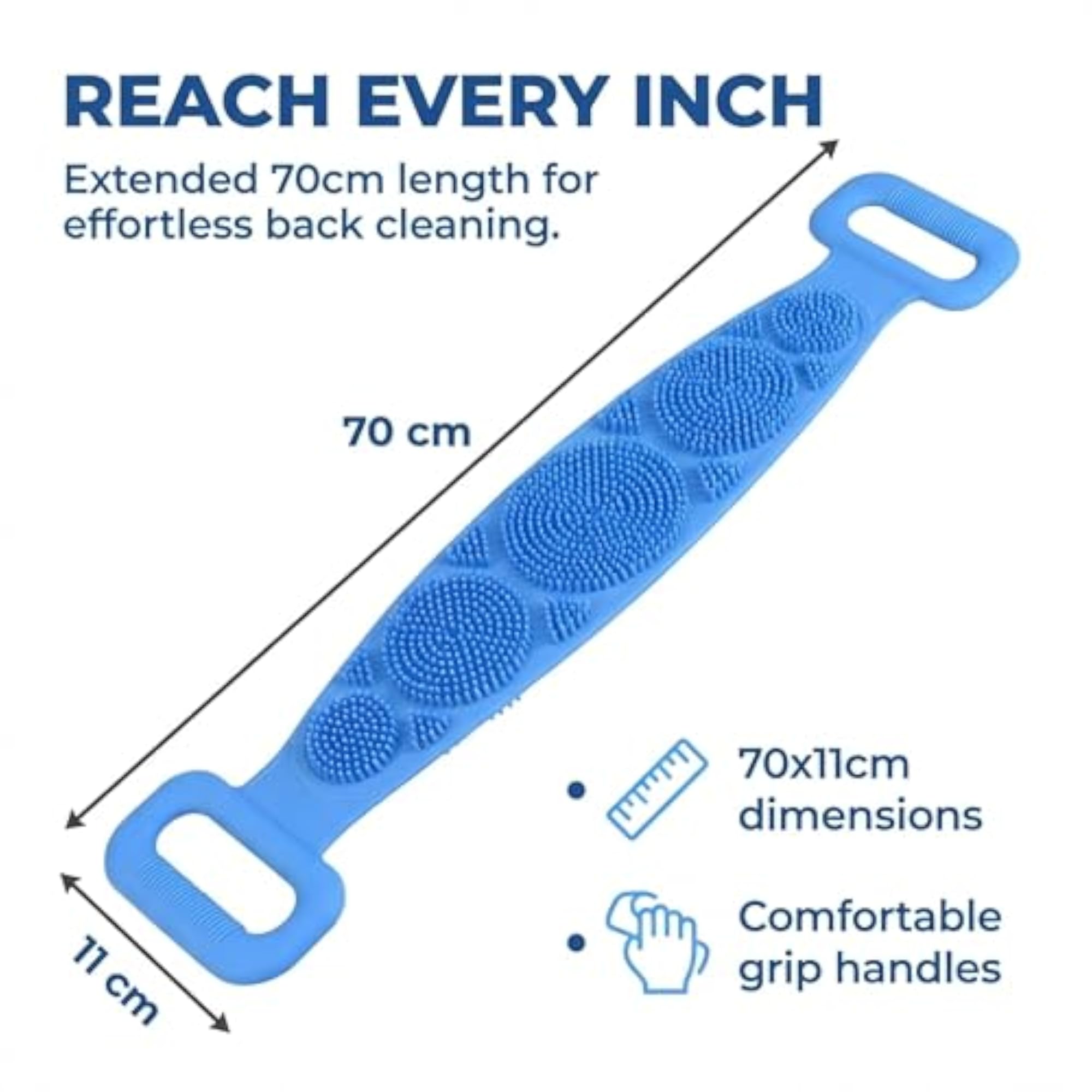 Silicone Body Back Scrubber for Deep Cleansing and Massage