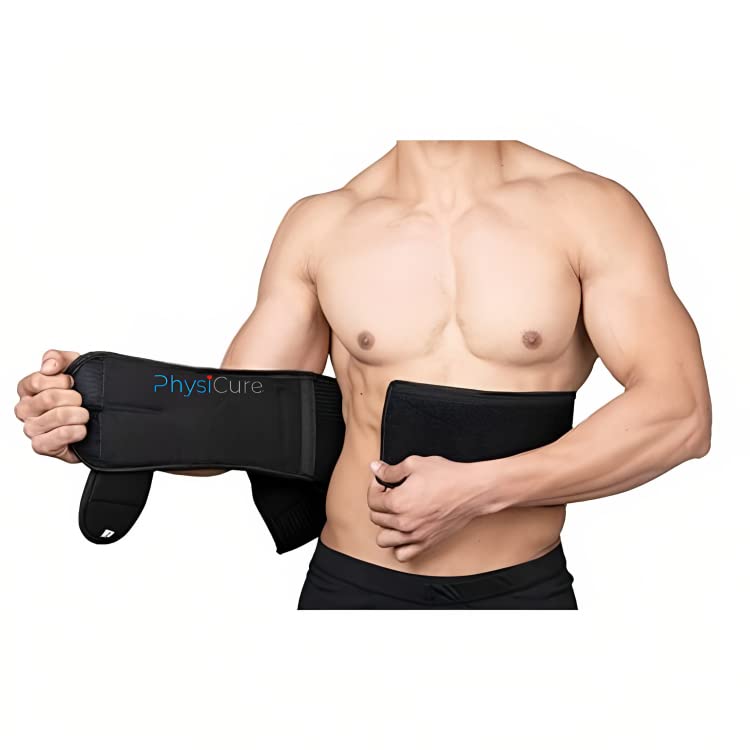 Image of Physicure Comfort and Support For Unisex Arm Sling | Colour - Black | Size - Universal Size | Adjustable Arm Support Sling for Men and Women | Medical Shoulder Elbow Wrist Support Belt for Fracture Injury.