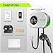 FlowGo EV Charger Level 2 Hardwire 50A Smart Electric Car Home Charger Motion-Activated Display 240V with NEMA 14-50 Plug J1772 Connector 25FT Cable APP and WiFi Vehicle Charging Stations ETL Listed