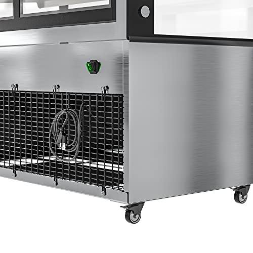 Image of KoolMore 14 Cu.Ft. Dry Bakery Display Case with Adjustable Glass Shelves, LED Lighting, and Front Curved Protection, Non-Refrigerated for Pastry, Coffee Shop, Restaurant, Store Use (BDC-13C), Silver