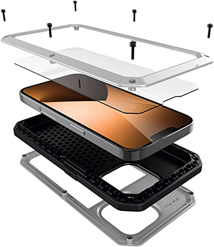 Coque iPhone 14 Pro Max anti-chute protection intégrale argent - 6