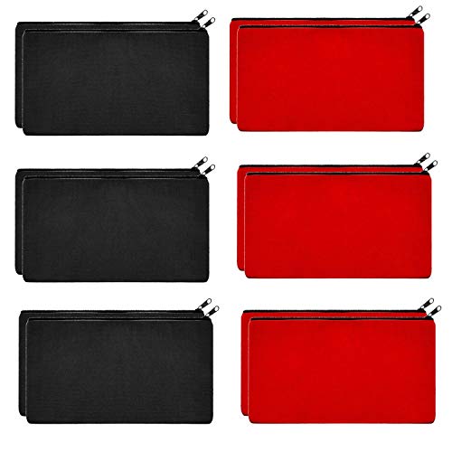 Image of Lify DIY Craft Blank Bag Canvas Makeup Pencil Pouch with Zipper- Multipurpose Pen Pencil Case Cotton Canvas Cosmetic Bag Travel Cosmetic Bag -12 Piece Pack