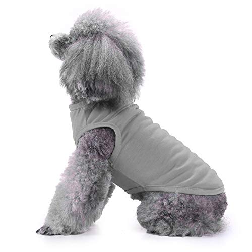 Chol & Vivi Dog Shirts Clothes, Dog Clothes T Shirt Vest Soft And Thin, 2Pcs Blank Shirts Clothes Fit For Extra Small Medium Large Extra Large Size Dog Puppy, Large Size, Black And Grey #TOP4