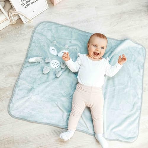 Personalisiertes 3-teiliges Baby-Kuschelset - Babydecke mit Namen, Kapuzenhandtuch, Baby Waschlappen - Personalisierte Geschenke zur Geburt.