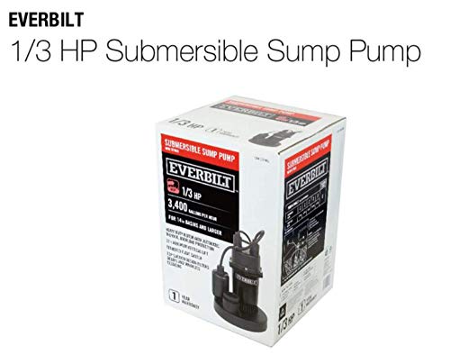 Image of Everbilt 1 /3 HP Aluminum Submersible Sump Pump with Tether