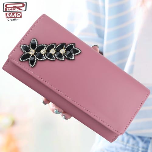Image of Women's and Girls Hand Clutch Mobile Hand Purse Wallet 4 Card Slot