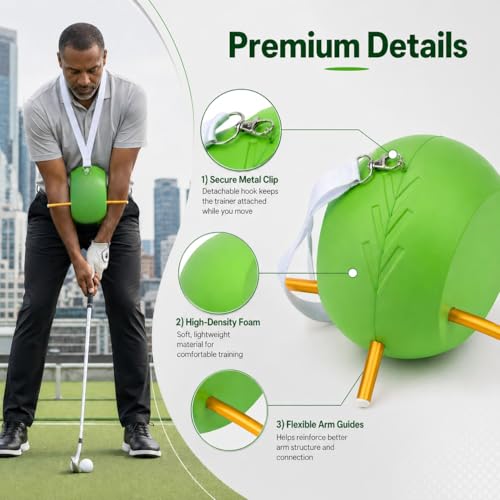 HERZ The Connector Golf Swing Trainer - Golf Training Aid Ball for Arm Body Connection, Upgraded Foam Swing Corrector for Driving Range Backyard Course Practice, All Skill Levels - image 4