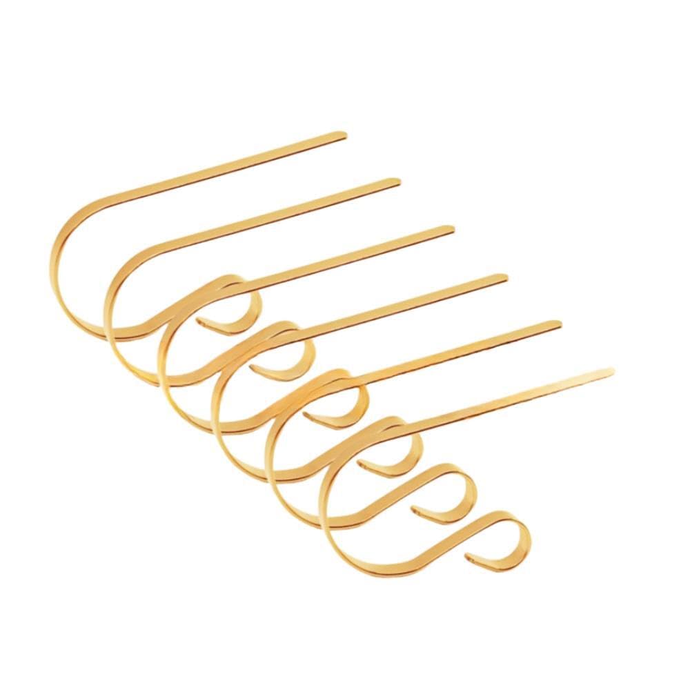 6 Pcs Christmas Stocking Holders for Mantle Hanger Hooks Christmas Sock Present Hooks Metal Bracket Christmas Tree Fireplace No-Slip Hanger Hook Christmas Party Supplies Holiday Decorations