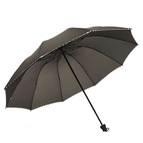 Image of KEKEMI 3 Fold Plain Pipine Umbrella for Men & Women