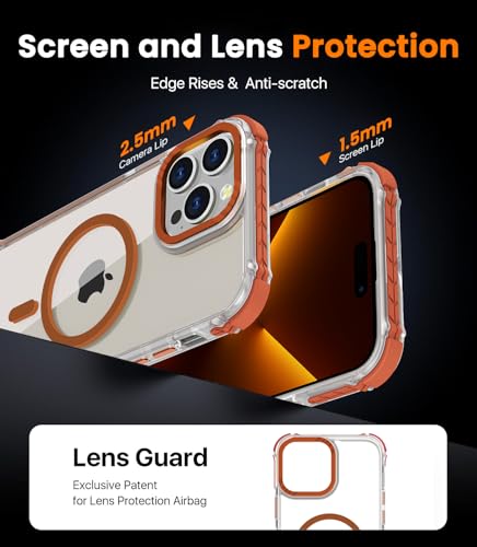 Coque iPhone 14 Pro Max antichoc de qualité militaire transparente Magsafe