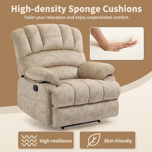 Sillón reclinable manual beige cómodo miniatura 5