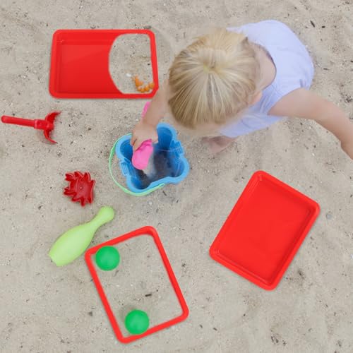 Image of Craft Tray,24 Pack Art Trays for Kids Plastic Activity Trays Stackable Craft Trays,Shallow Craft Storage Organizer, DIY Project & Painting Tray,Art Supplies,9.45 x 7.1 x 0.98 Inch (Red)
