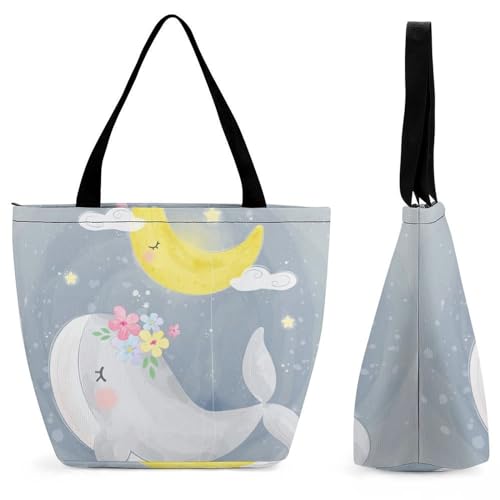 Sac de shopping baleine mignonne pour femme grand sac à main de voyage