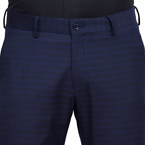 Image of blackberrys Stripes Polyester Viscose Slim Fit Mens Trousers (S22BB45A2IS22F1-P)
