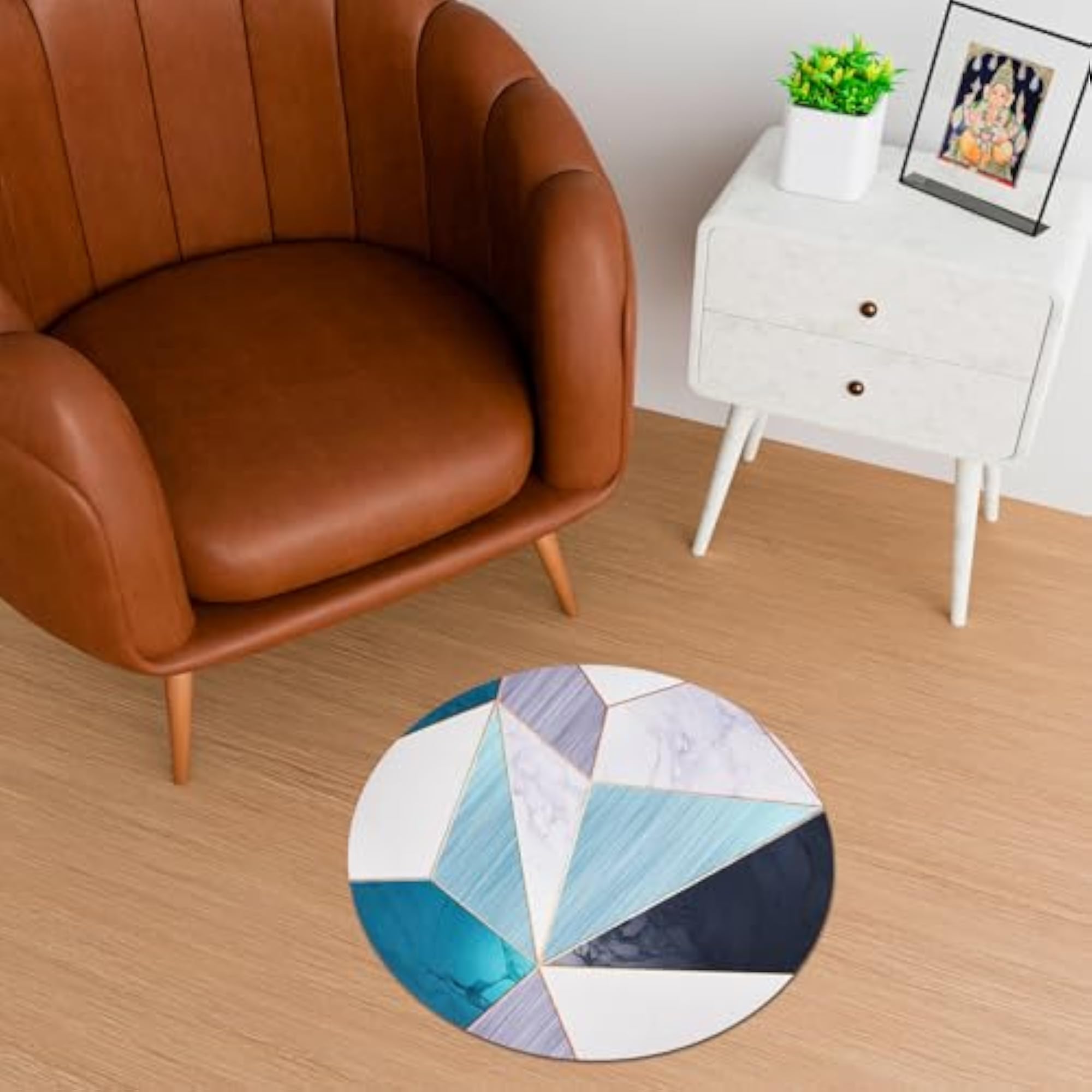 Round Anti-Skid Bath Mat, Super Absorbent Rubber Mat