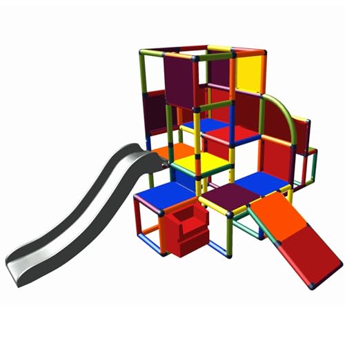 Move and stic Josefine 6023 großer Spielturm Spielhaus Kletterturm mit Kleinkindrutsche, Treppe, Krabbelröhre und Rutsche - Indoor und Outdoor Move and stic Josefine 6023 großer Spielturm Spielhaus Kletterturm mit Kleinkindrutsche, Treppe, Krabbelröhre und Rutsche - Indoor und Outdoor