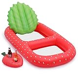 MoNiBloom Pool Float for Adult Inflatable Giant Floaties Strawberry Lake Rafts Fruit Swimming Floaty Summer Beach Ride-ons