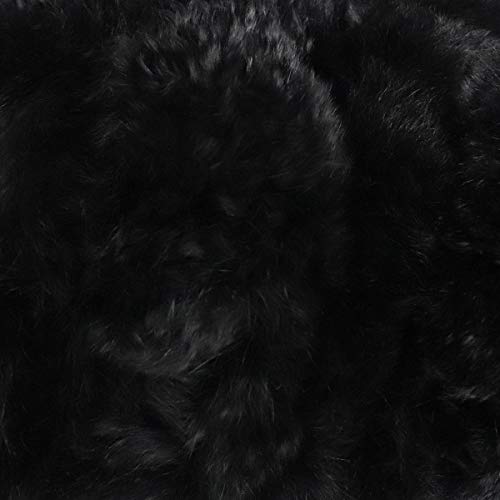 surell Rex Rabbit Long Chain Neck Loop Scarf - Wedding Wraps and Shawls for Women - Bridal Fur Stole (Black)3