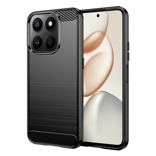 Effcotuo Custodia per Honor 400 Smart Cover [Fibra di Carbonio] Morbido TPU Custodia Protezione Anti Scivolo/Antiurto per Honor 400 Smart-Nero