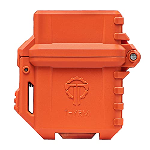 Thyrm PyroVault Lighter Armor v1.0, Compatible with Zippo Classic Fluid Inserts (Rescue Orange) for Protection, Less Evaporation, and Retention (Pocket Clip), Made in USA