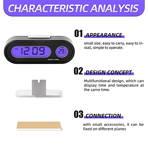 image for MEANLIN MEASURE Digital Display of Vehicle Temperature and time, LCD B
