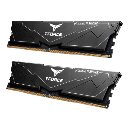 Image of TEAMGROUP T-Force Vulcan Alpha DDR5 Ram 32GB Kit (2x16GB) 6000MHz (PC5-48000) CL38 Desktop Memory Module Ram (Black) AMD Optimized Memory - FLABD532G6000HC38ADC01