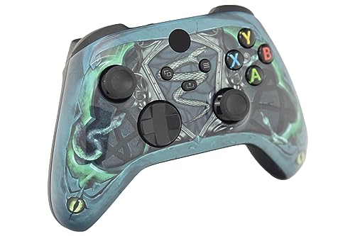 Image of ProControllers LLC Hand Airbrushed Fade Custom Controller Compatible with Xbox Series X /S & Xbox One (Series X /S Green Snake)