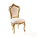 Way Home Store Sedia Barocco Stile Francese Luigi XVI Oro e Ecopelle Bianca