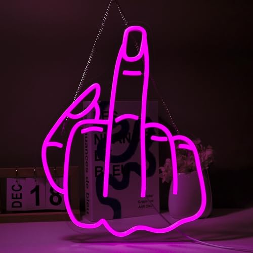 Image of Finger Neon Sign Led Light Up Signs for Wall Decor Usb Powered Neon Light Signs Indoor Light for Room Decor Holiday Gift