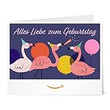 Amazon.de Gutschein zum Drucken (Flamingo Geburtstag)