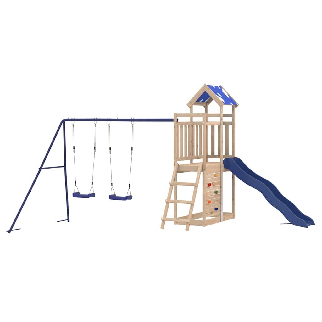 vidaXL Set da Gioco da Esterno in Legno Massello di Pino, Set da Gioco, playset, casetta con Scivolo, Set da Gioco in Legno, Set da Gioco da Giardino