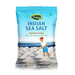 Thanjai Natural Indian Sea Salt, 1KG | Crystal Form | Traditionally Hand-Harvested & Sun-Dried | 100% Natural, No Artificial Iodine, No Additives, Hygienically Packed