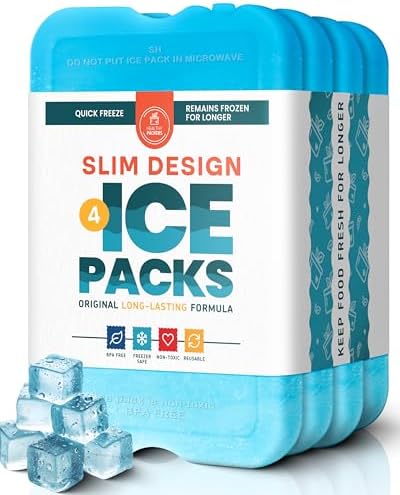 Healthy Packers Ice Packs for Lunch Boxes & Coolers - Freezer Pac...