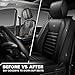 CAR PASS Nappa Leather Car Seat Covers Front Seats, Luxury Seat Protector for Cars, Waterproof Anti-Slip Seat Cushion Armrest Compatible Airbag Universal for Sedan SUV Pick-up Truck Automotive, Black