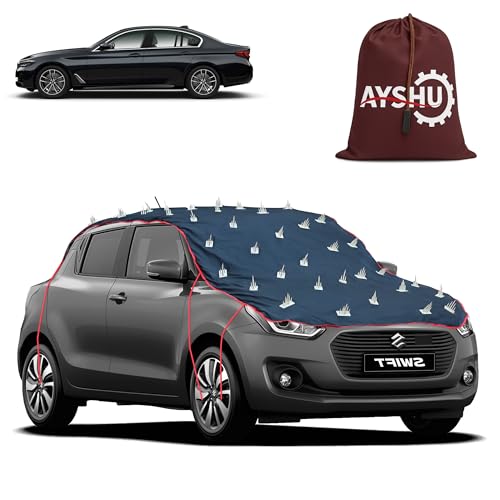 Image of AYSHU Water-Resistant Spike Car Cover for BMW 520D - Protects from Dogs, Monkeys, Dust, Sunlight & UV - Full Roof Universal Fit