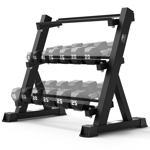 Image of Leikefitness Dumbbell Rack 3 Tier Heavy Weight Organizer Dumbbell Storage Stand Holder 1100lbs Capacity Quick Assembly Dumbbell Weight Storage Rack For Home Gym, Black (Rack Only)