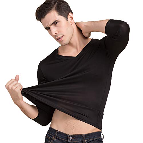 2Pcs Mens Pure Silk Winter Thermal Set Soft Underwear Base Longsleeve Johns Set Crew V Neck Silk Shirt+Pants4