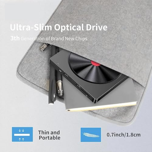 Reproductor de CD B52 USB 3.0 Tipo C lector portátil de DVD y grabadora con ranura SD TF 6