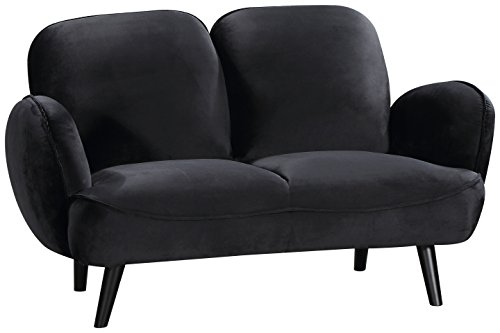 Atlantic Home Collection Ben, sofá de 2 plazas, Terciopelo, Negro