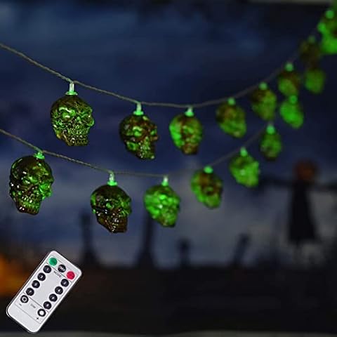 Halloween Decorations Skeleton Fairy String Lights Led Glow Up Outdoor Indoor Door Party Accessories Decor Spooky Hanging Garden Scary Outside Box Set House Wall Ceiling Pack Uk Bundle Front Home Kit Cover