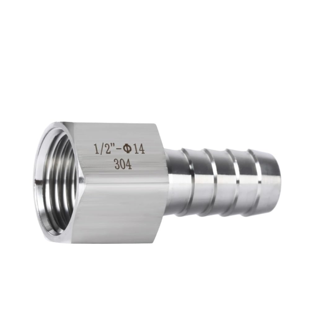 304 Stainless Steel Female to Hose Connectors Pipe Fittings Barb Joint Thread BSPP 1/8"1/4"3/8"1/2"3/4" Plumbing Pagoda(BSPP3I4-13MM_304 SS)